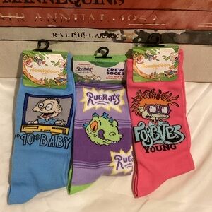 Nickelodeon Rugrats Colorful Crew Socks Trio